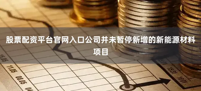 股票配资平台官网入口公司并未暂停新增的新能源材料项目